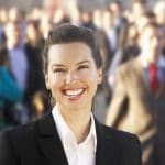 businesswoman in crowd